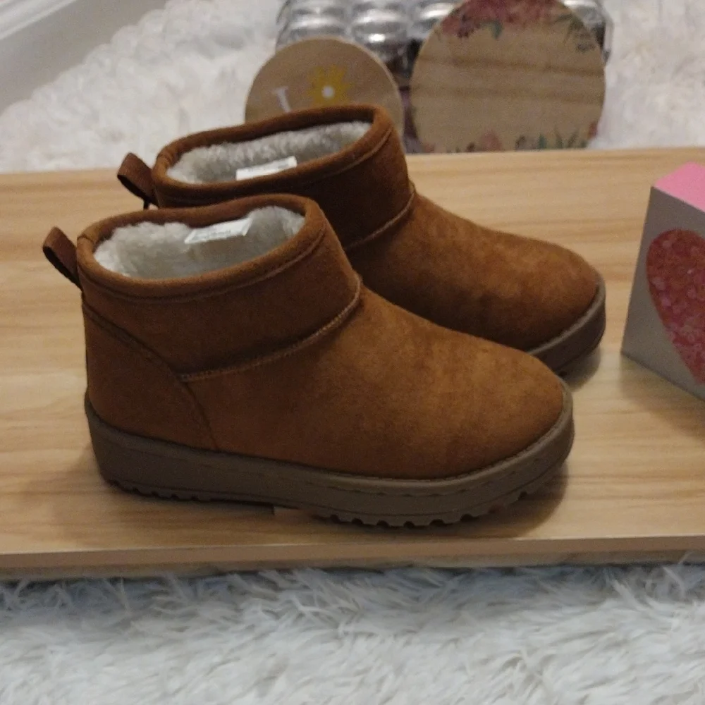 White Mountain Kids Brown Fleece Lined Boots Girl Size 12 🆕